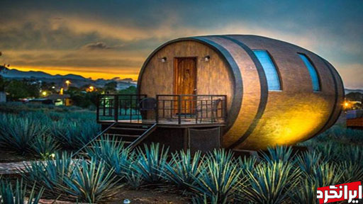 معماری عجیب و غریب در هتل بشکه ای مکزیک